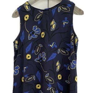 Halogen Women Blue Sleeveless Casual Ruffle Button detail Dress Size Small